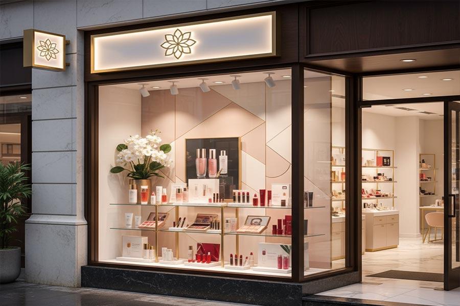 دکوراسیون لوازم آرایشی و بهداشتی + (مشاوره، طراحی و اجرا) 93 دکور ویترین مغازه لوازم آرایشی