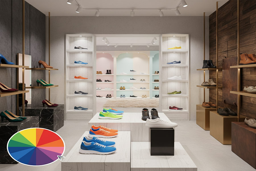 دکور مغازه کفش فروشی