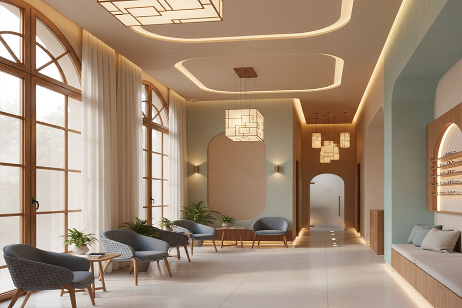 دکوراسیون مطب چشم پزشکی و بینایی سنجی + (مشاوره، طراحی و اجرا) 74 اصول نورپردازی دکوراسیون مطب بینایی سنجی و چشم پزشکی