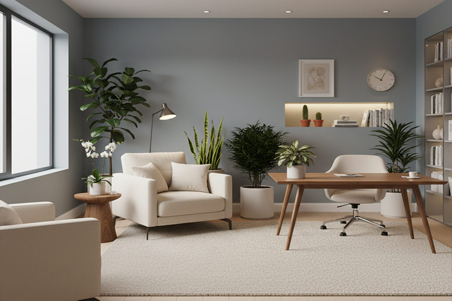 دکوراسیون مطب روانشناسی + (مشاوره، طراحی و اجرا دکور کلینیک روانپزشکی) 71 انتخاب گیاهان مناسب برای مطب روانشناسی