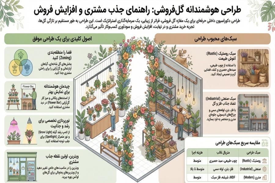 طراحی دکوراسیون داخلی مغازه گل فروشی + (مشاوره، طراحی و اجرا) 21 طراحی دکوراسیون داخلی مغازه گل فروشی