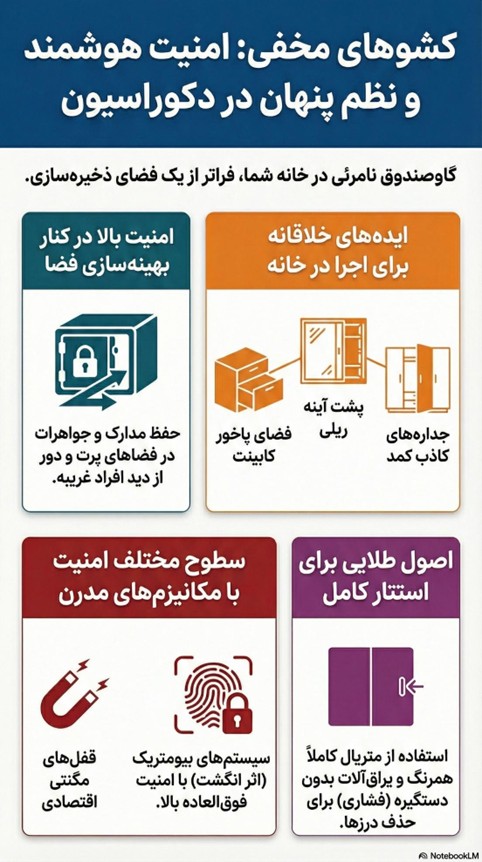 کشو مخفی کمد دیواری و کابینت؛ بررسی +12 ایده خلاقانه و امن 60 کشو مخفی