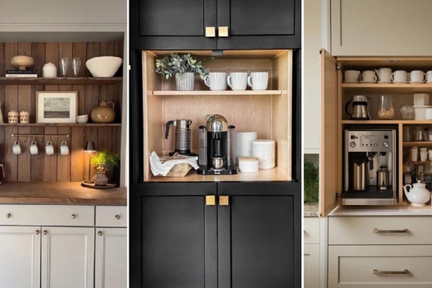 طراحی کافی بار در آشپزخانه + 20 مدل مدرن و لاکچری 28 طراحی کافی بار بین کابینتی