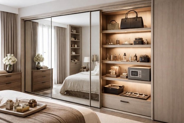 کشو مخفی کمد دیواری و کابینت؛ بررسی +12 ایده خلاقانه و امن 56 قفسه ها و باکس های مخفی پشت آینه ریلی