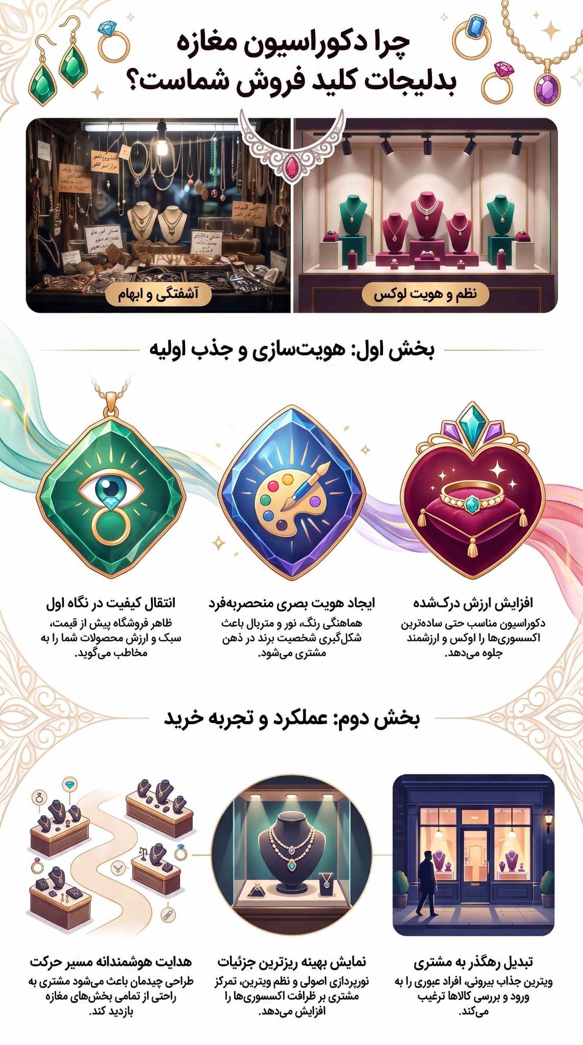 +15 ایده دکور مغازه بدلیجات + (مشاوره، طراحی و اجرا) 41 دکوراسیون مغازه بدلیجات فروشی