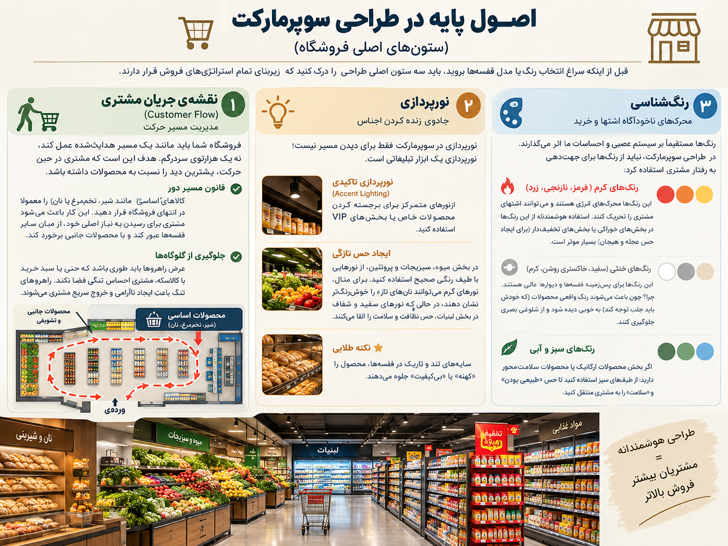 راهنمای جامع طراحی دکوراسیون سوپر مارکت؛ + (25 ایده طلایی) 11 دکوراسیون سوپر مارکت